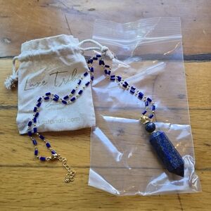 Aviva Stanoff Lapis Lazuli Bottle Pendant Necklace. Brand New.